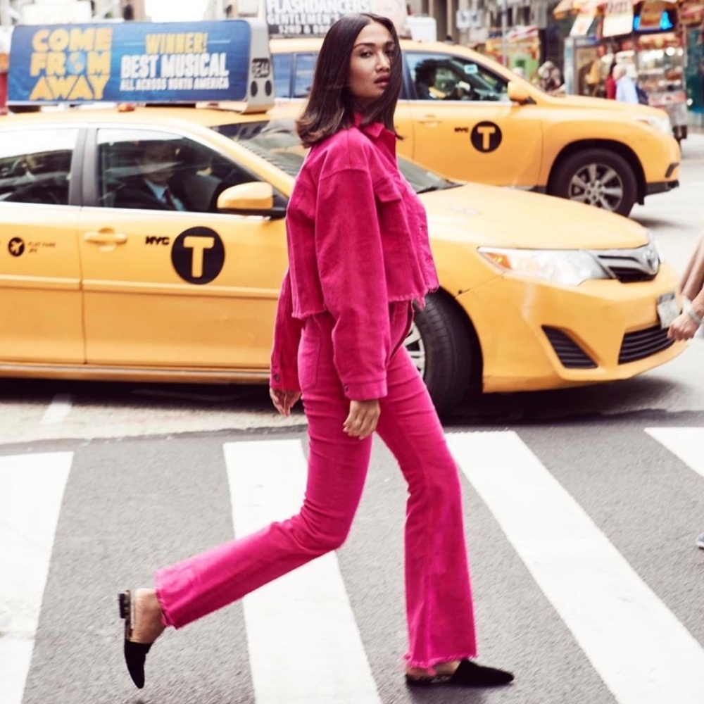 Rachel Rachel Roy Magenta Corduroy Flare Pants Size 27